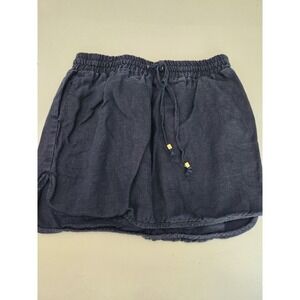 Michael Kors Womens Linen Blend Shorts Drawstring Waist‎ Casual Blue Size M